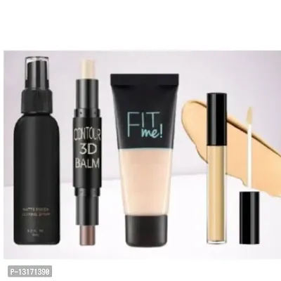 Face makeup combo of fixer foundation 2in1 contour stick with concealer.
