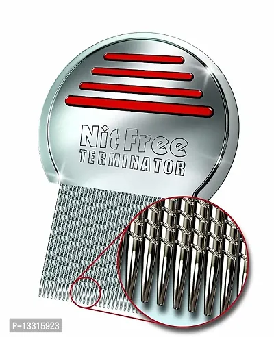 Nit Free Terminator Lice Comb, Professional Stainless Steel Louse and Nit Comb for Head Lice Treatment, Removes Nits-thumb0