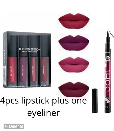 Red edition matte minis liquid waterproof lipstick waterproof 36h eyeliner