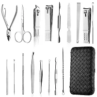 16  Pieces Manicure Kit, Pedicure Tools for Feet, Nail Clipper, Ear Pick Tweezers, Manicure Pedicure Set for Women and Men, Brown-thumb3