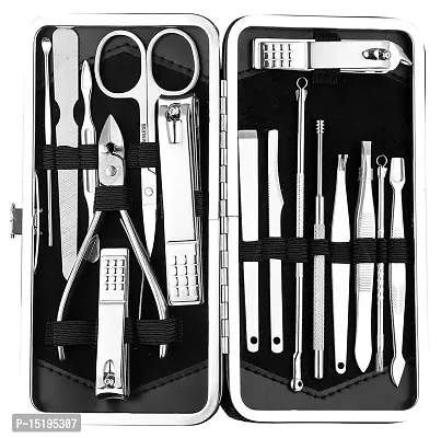 Manicure Kit, Pedicure Tools for Feet, Nail Clipper, Ear Pick Tweezers, Manicure Pedicure Set for Women and Men, Brown set of 16 pcs-thumb0