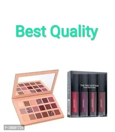 Best quality eyeshadow palette with waterproof red edition matte lipstick