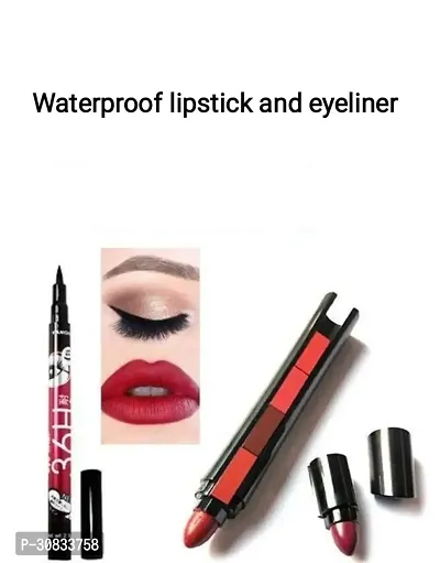 Best quality waterproof lipstick with waterproof black eyeliner