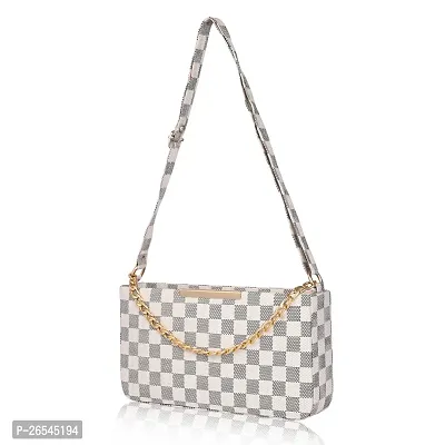 Stylish White PU Printed Sling Bags For Women-thumb0