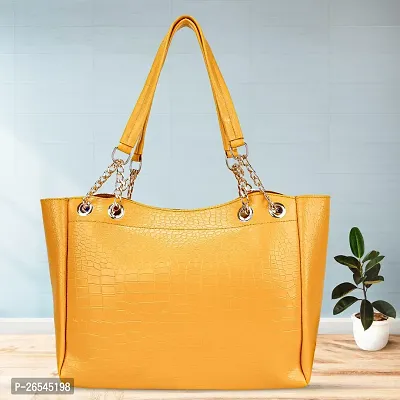 Stylish Yellow PU Solid Sling Bags For Women