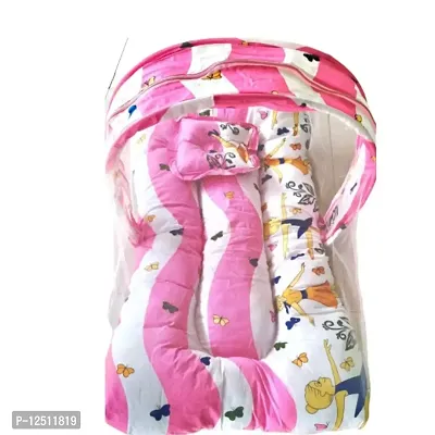 GIFT SET BEDDING WITH MOSQUITO NET COTTON BUTTERFLY PINK