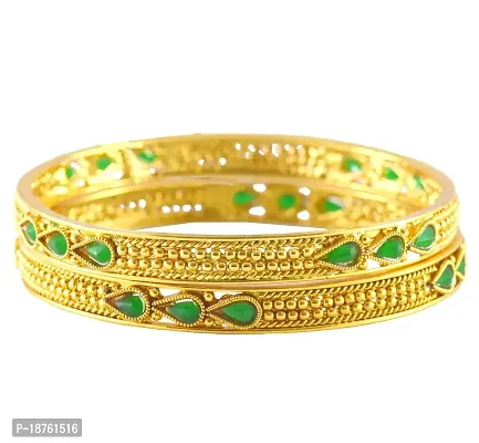 Rejewel Traditional Bollywood Fashion Gold Plated Bangles Size 2.4-thumb0