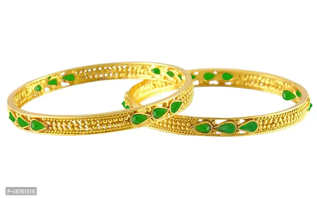Rejewel Traditional Bollywood Fashion Gold Plated Bangles Size 2.4-thumb2