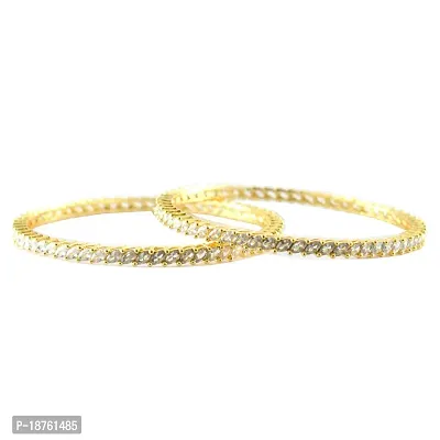 Sleek American Diamond Bangles for Office Wear-thumb3