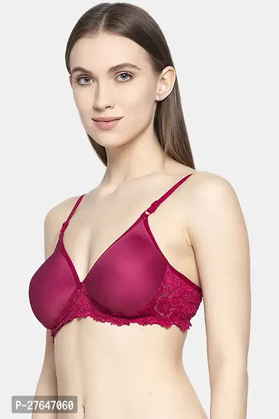 Stylish Maroon Cotton Solid Bras For Women-thumb3