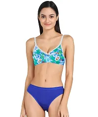 Stylish Blue Cotton Solid Bras For Women-thumb1