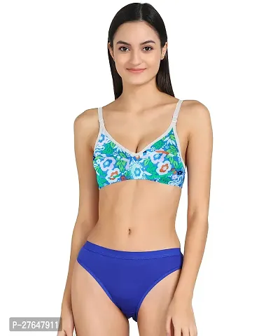 Stylish Blue Cotton Solid Bras For Women-thumb2