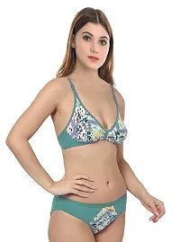 Stylish Green  Bra And Panty Set For Women-thumb1