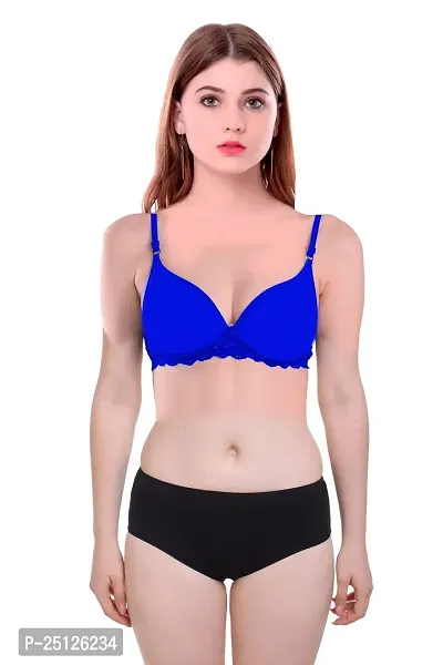 Stylish Blue  Bra And Panty Set For Women-thumb0