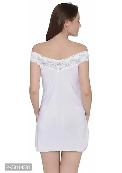 Stylish White Net Bridal Baby Doll For Women-thumb2