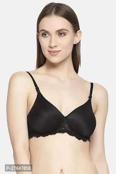 Stylish Black Cotton Solid Bras For Women-thumb0