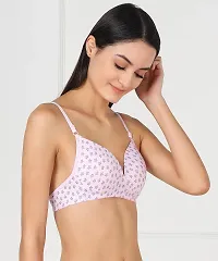 Stylish Pink Cotton Solid Bras For Women-thumb1