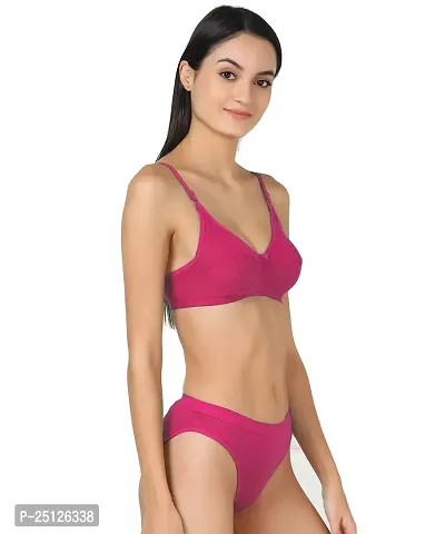 Stylish Pink  Bra And Panty Set For Women-thumb2