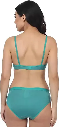 Stylish Green  Bra And Panty Set For Women-thumb3