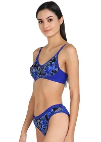 Stylish Blue  Bra And Panty Set For Women-thumb2