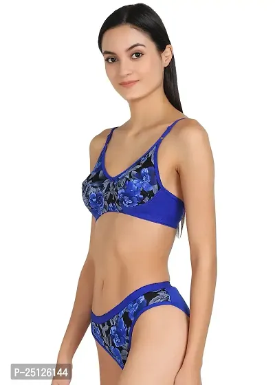 Stylish Blue  Bra And Panty Set For Women-thumb3