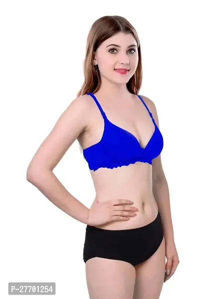 Women Cotton Bra Panty Set for Lingerie Set Pack of 2  Color : Blue,Maroon-thumb2