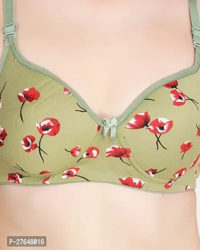 Stylish Green Cotton Solid Bras For Women-thumb5