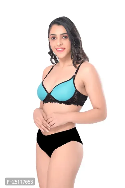 Stylish Multicoloured  Bra And Panty Set For Women Pack Of 3-thumb3