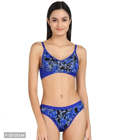 Stylish Blue  Bra And Panty Set For Women-thumb0