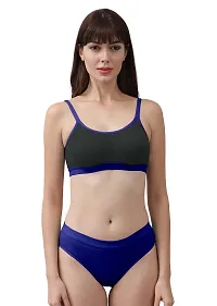 Stylish Cotton Solid Bra and Panty Set for Women, Pack of 3-thumb3