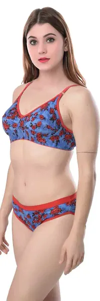 Stylish Blue  Bra And Panty Set For Women-thumb2