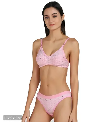 Stylish Pink  Bra And Panty Set For Women-thumb3