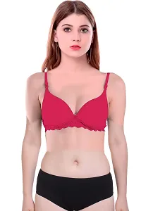 Women Cotton Bra Panty Set for Lingerie Set Pack of 1  Color : Pink-thumb4