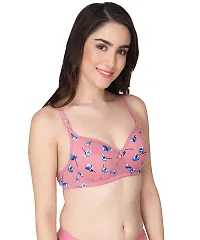 Stylish Pink Cotton Solid Bras For Women-thumb1