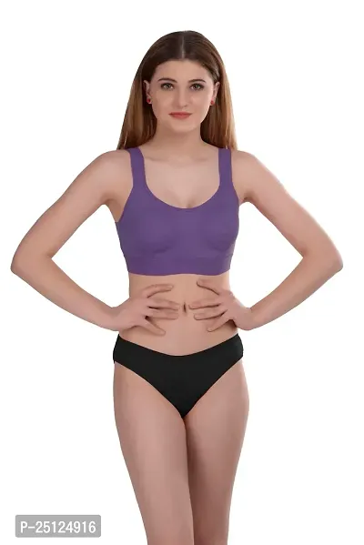 Stylish Purple  Bra And Panty Set For Women-thumb0