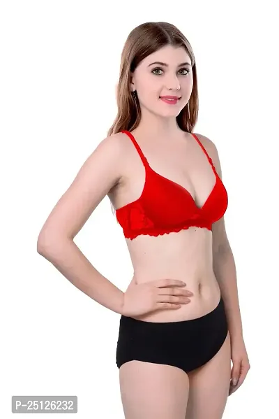 Stylish Red  Bra And Panty Set For Women-thumb3