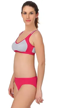 Stylish Pink  Bra And Panty Set For Women-thumb2