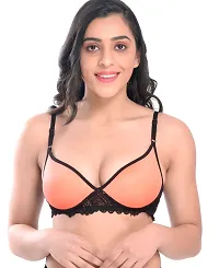 Women Cotton Bra Panty Set for Lingerie Set Pack of 1  Color : Orange-thumb4