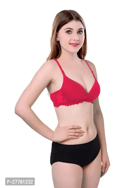 Women Cotton Bra Panty Set for Lingerie Set Pack of 1  Color : Pink-thumb3