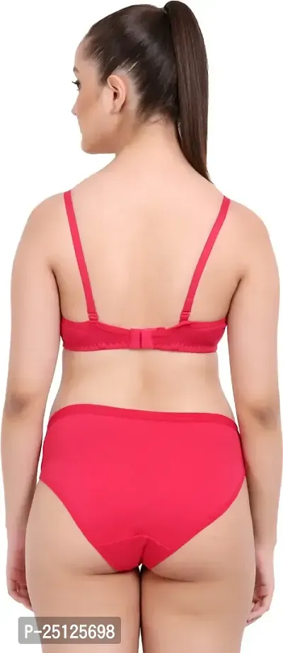 Stylish Red  Bra And Panty Set For Women-thumb4