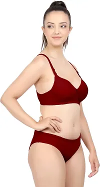 Stylish Maroon  Bra And Panty Set For Women-thumb1