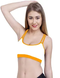 Stylish Yellow Cotton Solid Bras For Women-thumb2