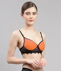 CUPSIN-Women Orange Cotton Bra Panty Set|Lingerie Set|Honeymoon Night Dress Wedding|Valentine Beautiful Gift for Girl|Bra Panty Set for Women with Sexy|Bra Panty Set for Women-thumb2