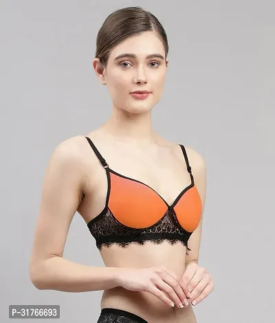 CUPSIN-Women Orange Cotton Bra Panty Set|Lingerie Set|Honeymoon Night Dress Wedding|Valentine Beautiful Gift for Girl|Bra Panty Set for Women with Sexy|Bra Panty Set for Women-thumb3