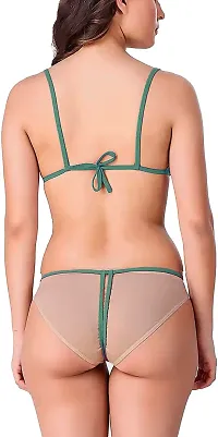 Women Cotton Bra Panty Set for Lingerie Set Pack of 1  Color : Green-thumb4