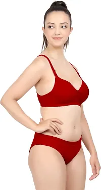 Stylish Red  Bra And Panty Set For Women-thumb1