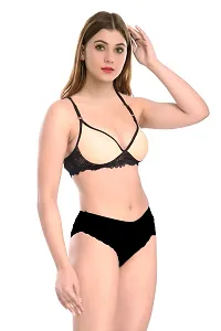 Stylish Gold  Bra And Panty Set For Women-thumb1