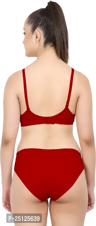 Stylish Red  Bra And Panty Set For Women-thumb4