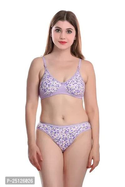 Stylish Purple  Bra And Panty Set For Women-thumb0