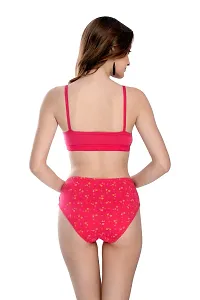 Women Cotton Bra Panty Set for Lingerie Set Pack of 6  Color : Pink,Red,Maroon,Black,Orange,Brown-thumb3